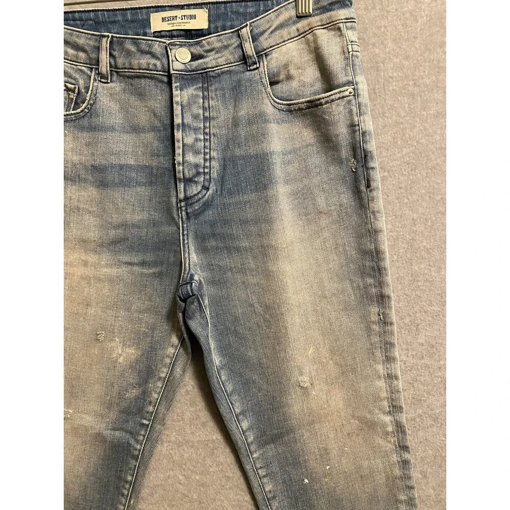 Desert Studio Jeans Womens 30 Blue Stretch Skinny Denim Distress Paint‎ Dubai - Picture 6 of 16